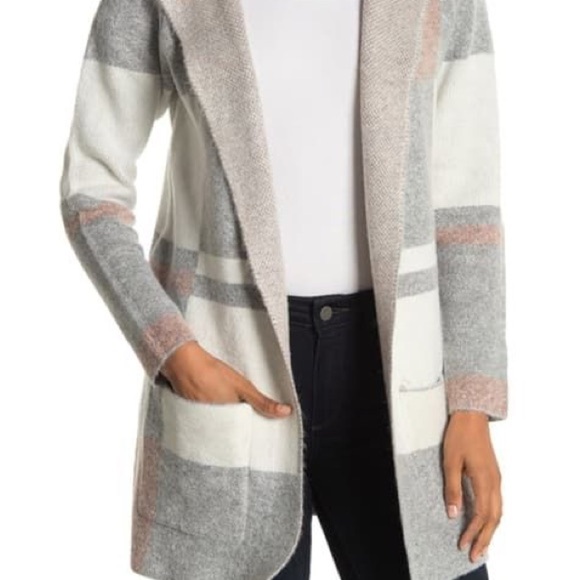 Cozy Patchwork Plaid Knit Open Front Long Cardigan - Picture 9 of 9